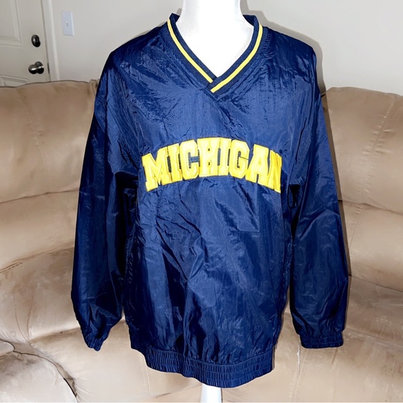 🆕UNIVERSITY OF MICHIGAN Vintage Varsity Pullover Jacket - Picture 5 of 7